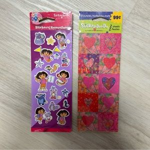 Stickety-Doo-Da‎ vintage American Greetings Dora Heart Stickers NEW and sealed